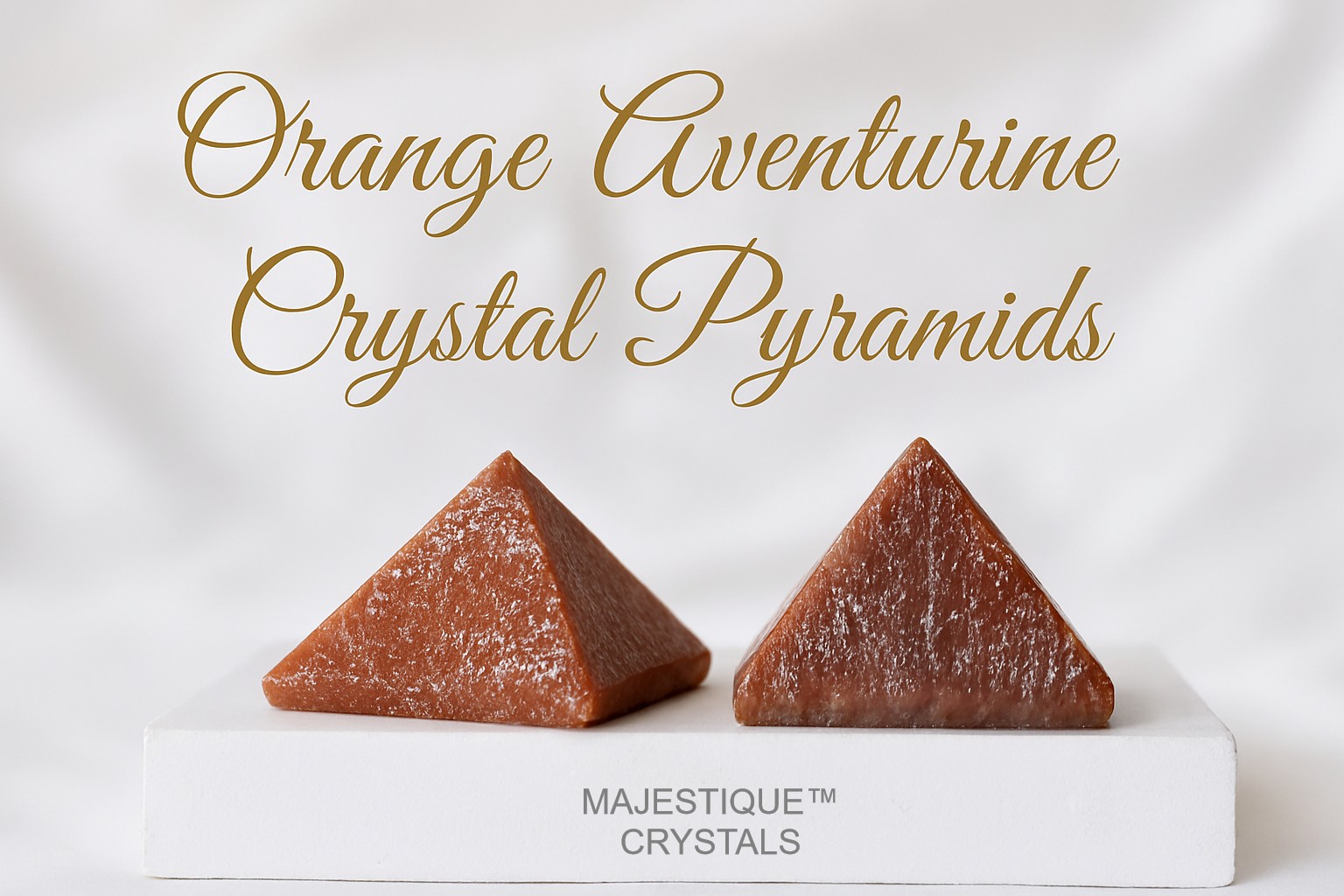 Orange Aventurine Crystal Pyramids view 2
