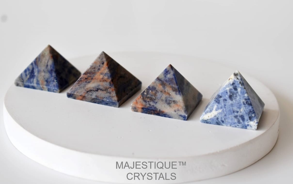 Sodalite Crystal Pyramids view 2
